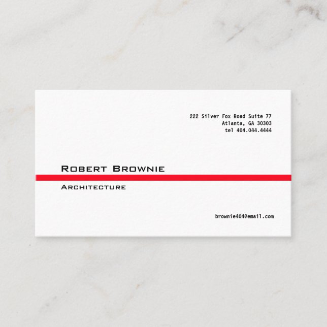 Linha vermelha clássica cartão de visita (Frente)