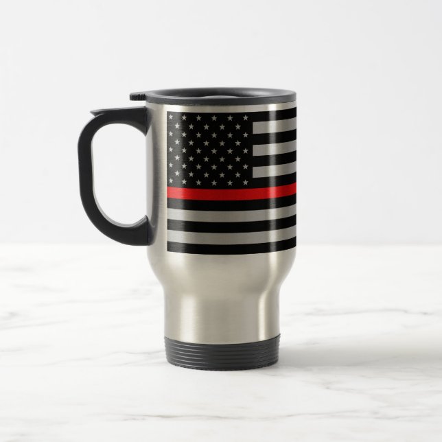 Linha vermelha fina caneca da bandeira do bombeiro (Esquerda)