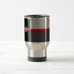LINHA VERMELHA FINA CANECAS DE CAFÉ DA BANDEIRA D