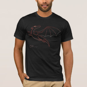 Linha vermelha t-shirt do dragão da arte - Mafai