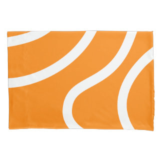 Linhas Brancas Abstratas Minimalistas em Laranja V