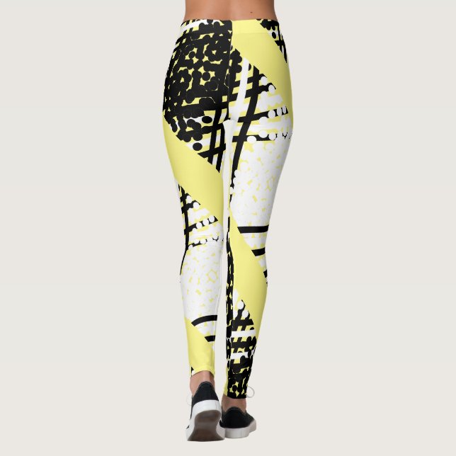 Linhas de Bolinhas Funky Leggings Ousados (Verso)