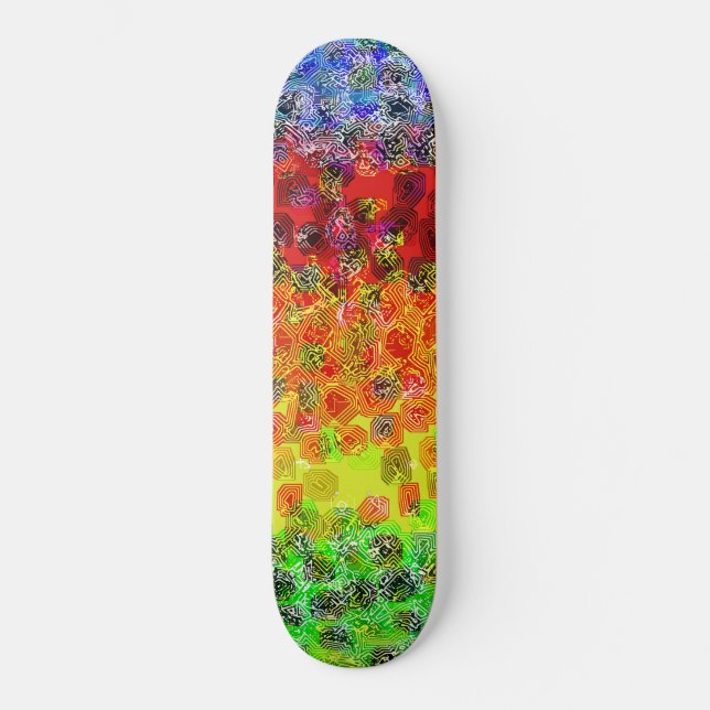 Linhas de Cores Psicodélicas: Skateboard Personali (Frente)