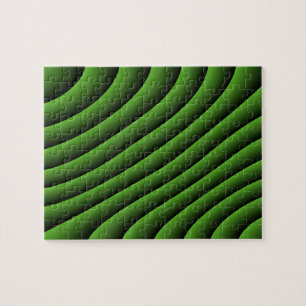Linhas de onda verdes hipnóticas - Quebra-cabeça