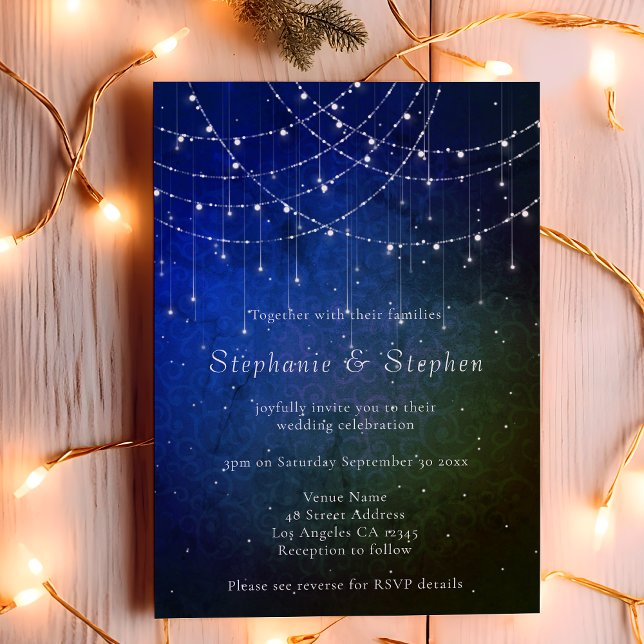 Linhas de Orçamento Luzes QR Convite de casamento  (Criador carregado)