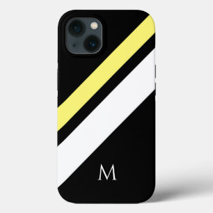 Linhas diagonais iniciais personalizadas em preto