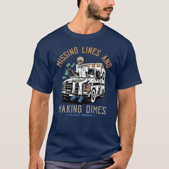 Linhas e Fazeres ausentes Dimes T-Shirt (Frente)