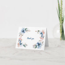 Linhas Flores Azuis: Cartões de agradecimentos De 