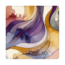 Linhas fluidas, púrpura e abstrato, cor d'água