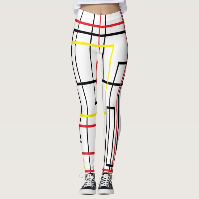 Linhas Leggings Legal de rede (Frente)