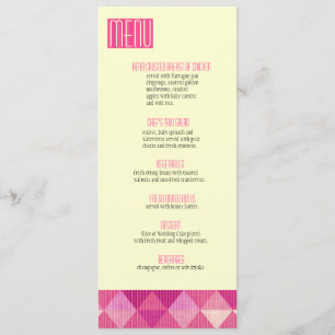 Linhas modernas que Wedding o fuschia do menu