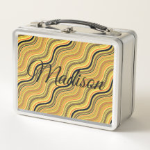 Linhas Onduladas Marrom Verde e Tons de Amarelo