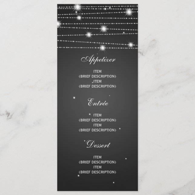 Linhas Sparkling preto do menu elegante do (Frente)