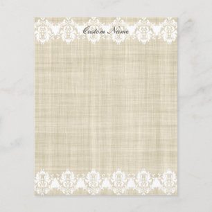 Linho e Renda Personalizados Panfleto Bonito Voado