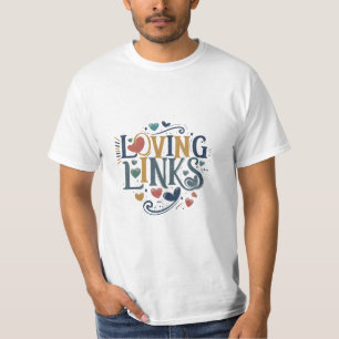 "Links amorosos" apresenta um design de camiseta e