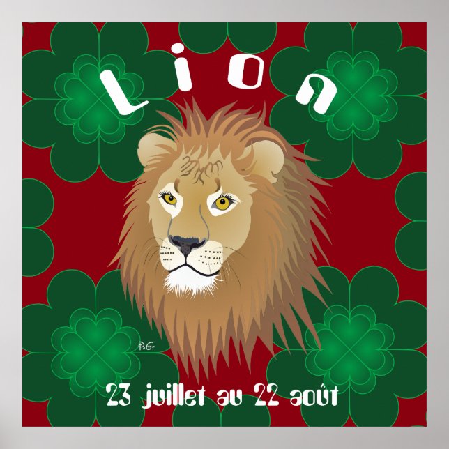 Lion 23 juillet au 22 août Poster (Frente)