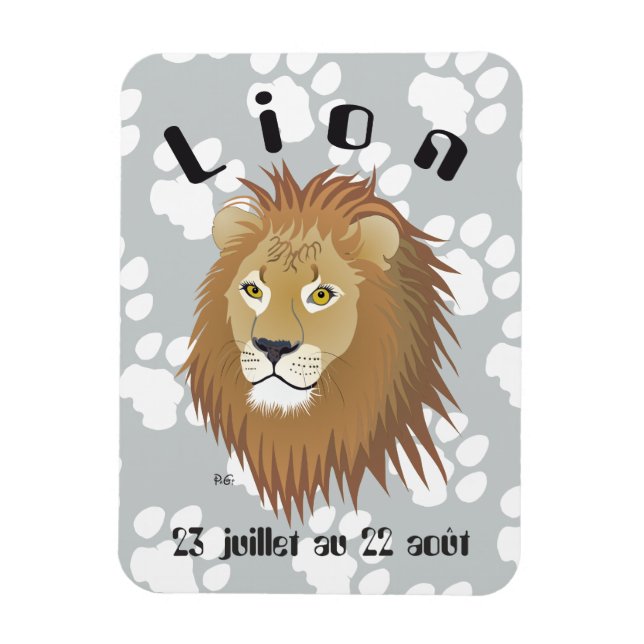 Lion 23 juillet au 22 août Premium Flexi íman (Vertical)