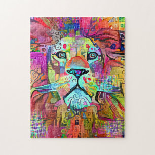LION COLORFUL JIGSAW QUEBRA-CABEÇA