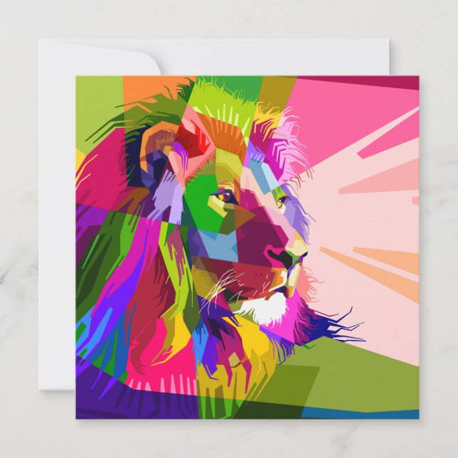 Lion Colorful Pop Prismatic Art Design-62501 (Frente)