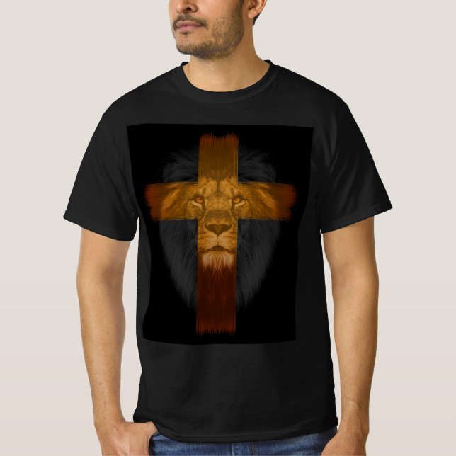 LÍON DE JUDAH JESUS T-shirts cristãs (Frente)