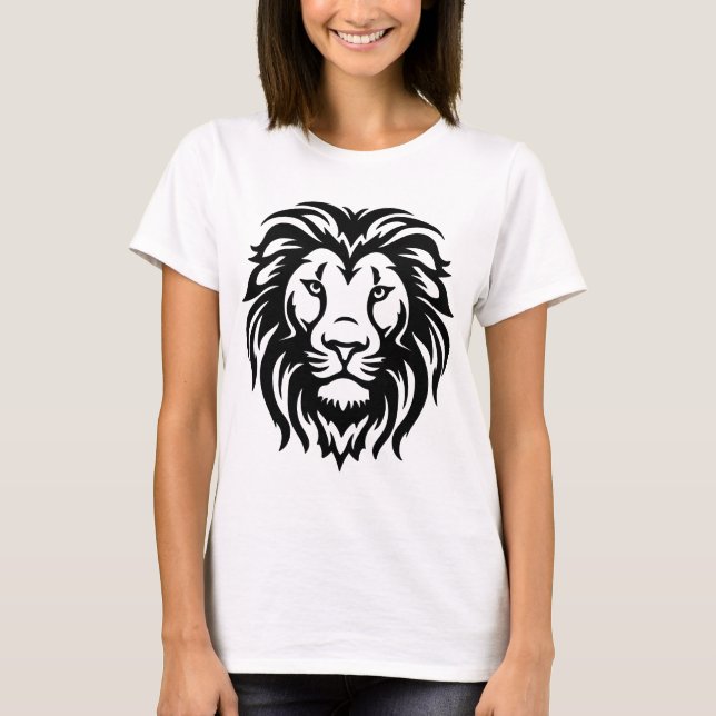 Lion Drawing T-Shirt – Creative Sketch Style Graph (Frente)