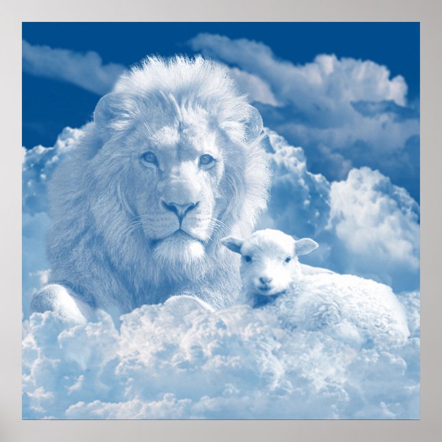Lion e Lamb Art Poster (Frente)
