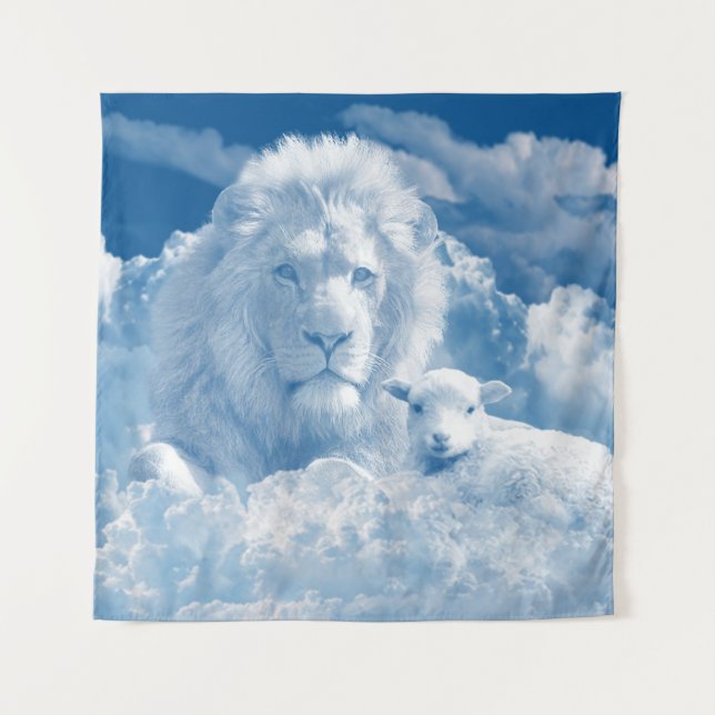 Lion e Lamb Tapeçaria (Frente)