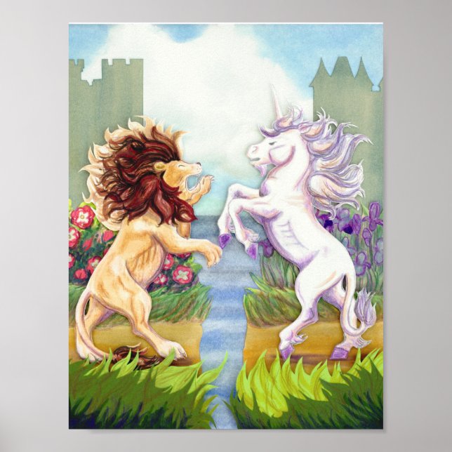 Lion e Unicorn Poster (Frente)