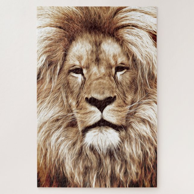 Lion Face Jigsera Quebra-cabeça (Vertical)