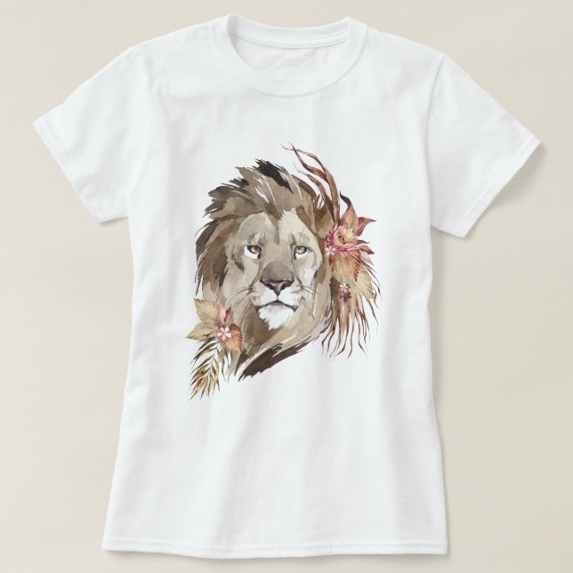 Lion Floral T-Shirt (Frente do Design)