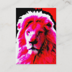Lion Head cartão de visita branco rosa