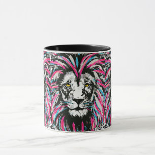 Lion Head Coffee Mug Xícara de Leão Azul