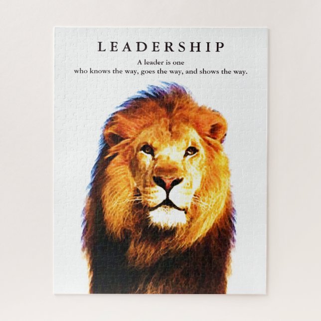 Lion Jigsera Quebra-cabeça de Citação de Liderança (Vertical)