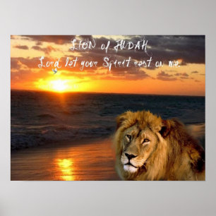 Lion Judah saudando a inspiração religiosa Poster
