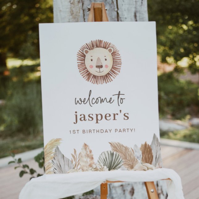 Lion Leaf Neutral Welcome Poster (Criador carregado)