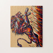 Lion Leaping Quebra-cabeça