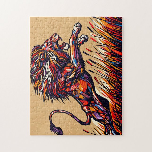 Lion Leaping Quebra-cabeça (Vertical)