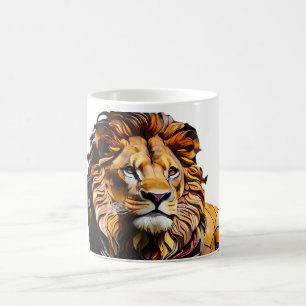 Lion Mosaico, Design da caneca de vidro contida