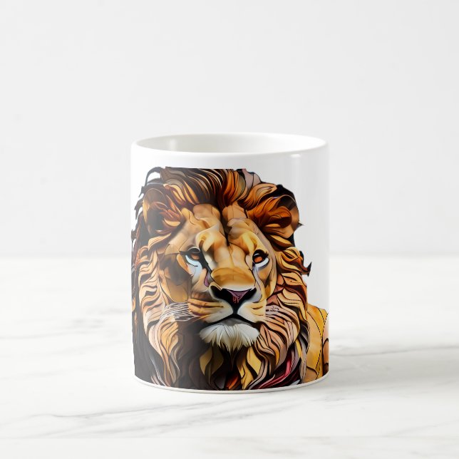 Lion Mosaico, Design da caneca de vidro contida (Centro)