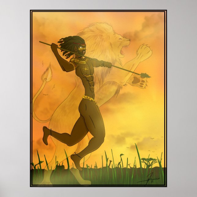 Lion Warrior Poster (Frente)