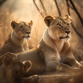 Lioness descansando à sombra - Quebra-cabeça Lion 