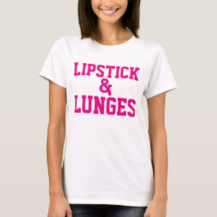 LÍPSTICK & LUNGES caixas e t-shirts