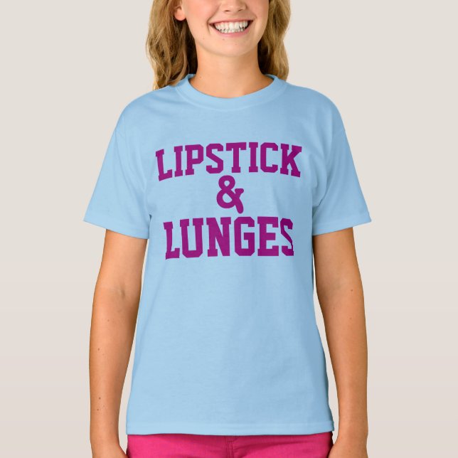 LIPSTICK & LUNGES crianças t-shirts adolescentes (Frente)