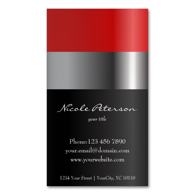 Lipstik vermelho - composição - cartões de visitas (Frente Vertical)