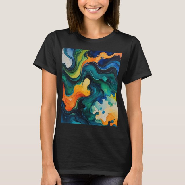 Liquid Dreamscape – Camiseta de Fluxo Abstrato de  (Frente)