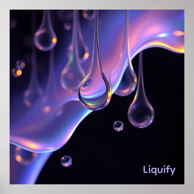 Liquify - AI Fantasy Sci-fi Digital Art Impressão (Frente)