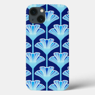Lírio, azuis cobaltos, Aqua e branco do art deco