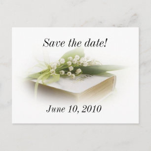 lírio do vale com cartão da bíblia