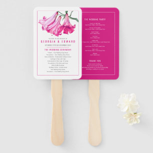 Lírio flor rosa arte leque de mão programa de casa