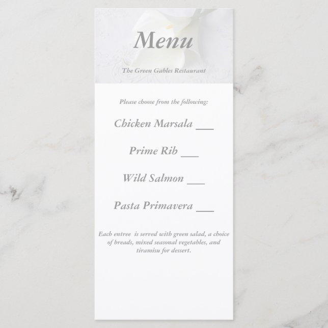 lírios brancos no cartão do casamento da roupa (Frente)